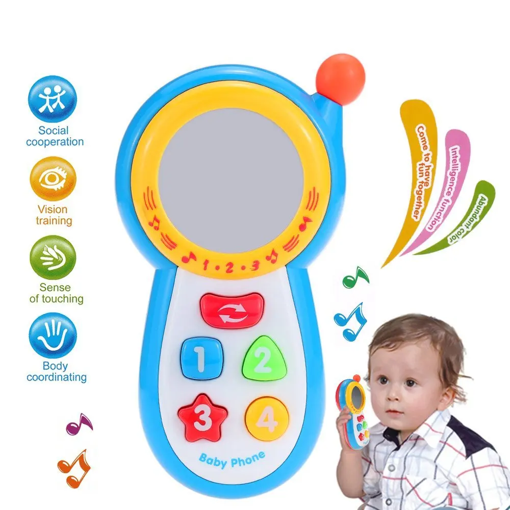 EBOYU(TM) Baby Music Phone Toy Language Mobile Phone with Color Button