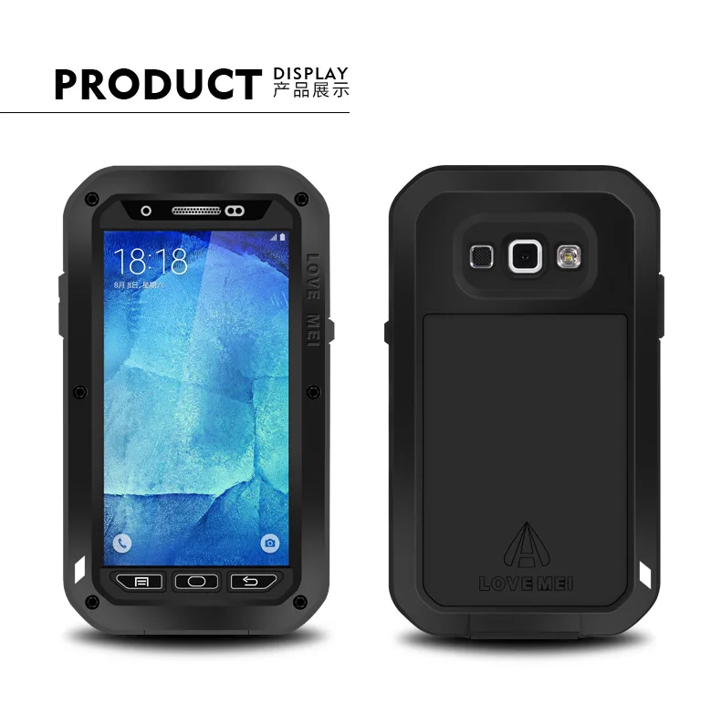 Original LOVE MEI Water Dirt Shock Proof Heavy Duty Aluminum Metal Tempered Glass Cover Case For