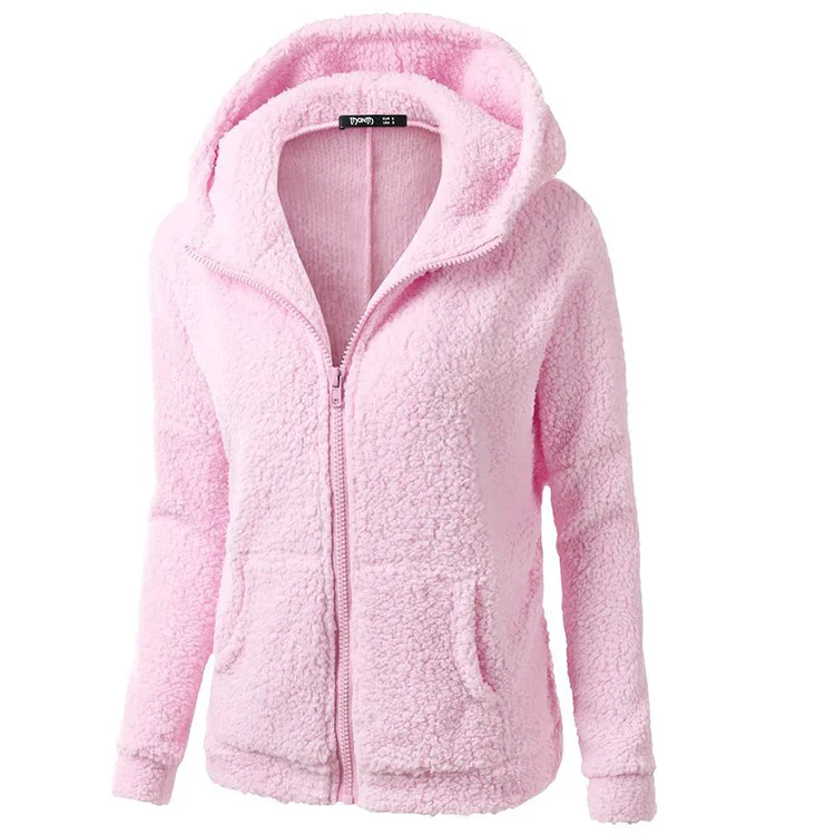 

New Plush Sweater Women 2018 Autumn And Winter Plus Velvet Thick Coat Zipper Womens Jumper Soft Hooded Sweater Pull Femme Hiver