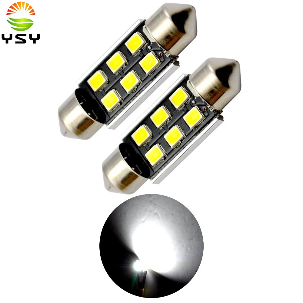

10X Super Bright 2835 Festoon Canbus 6 SMD NO Error LED Festoon Bulbs for Car License Plate Dome Lights 6411 6418 C5W Xenon