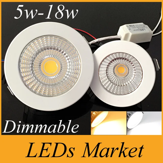 Dimmable Recessed led downlight cob 5W 7W 9W 12W 15W 18W dimming LED