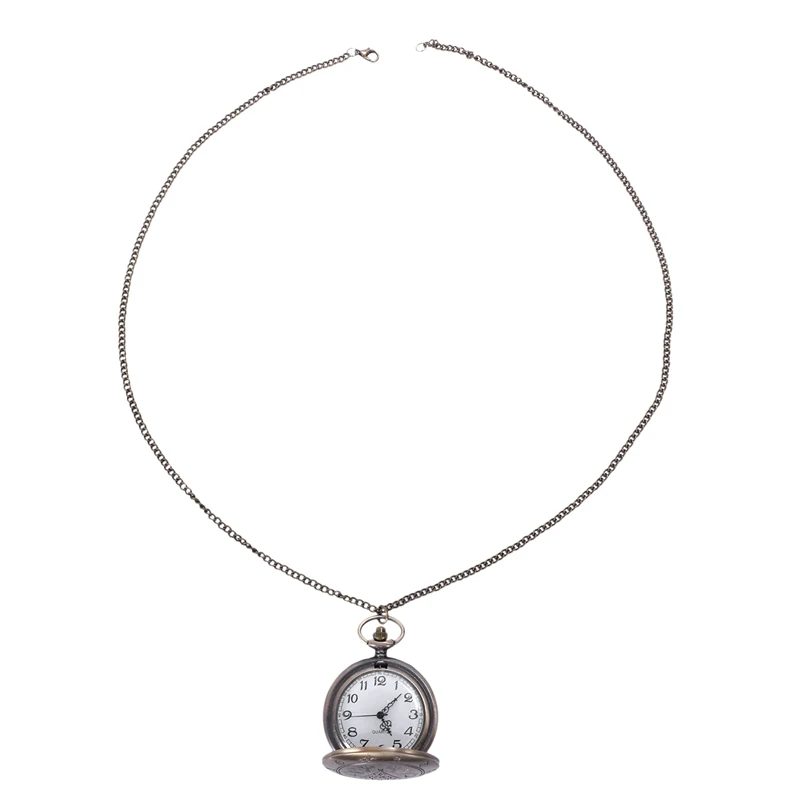 Винтажное бронзовое красивое ожерелье с подвеской браслет карманные часы - Цвет: Bronze