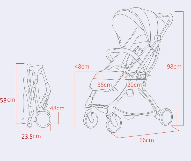 Babyyoya Tianrui lightweight portable folding baby stroller can sit can lie one key operation small and light easy for travel