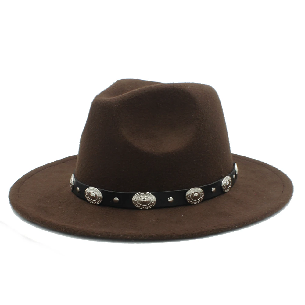 

Women Men Fedora Hat For Winter Autumn Elegant Lady Wool Wide Brim Jazz Church Chapeu Feminino Sombrero Cap Size 56-58CM