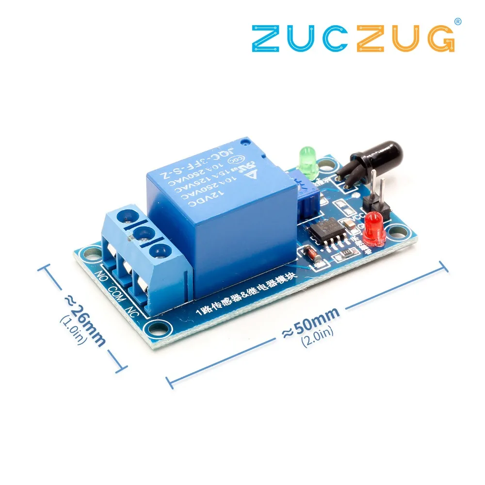 

1PCS Flame Sensor Module 12V Relay Module Flame Fire Detection Fire Alarm