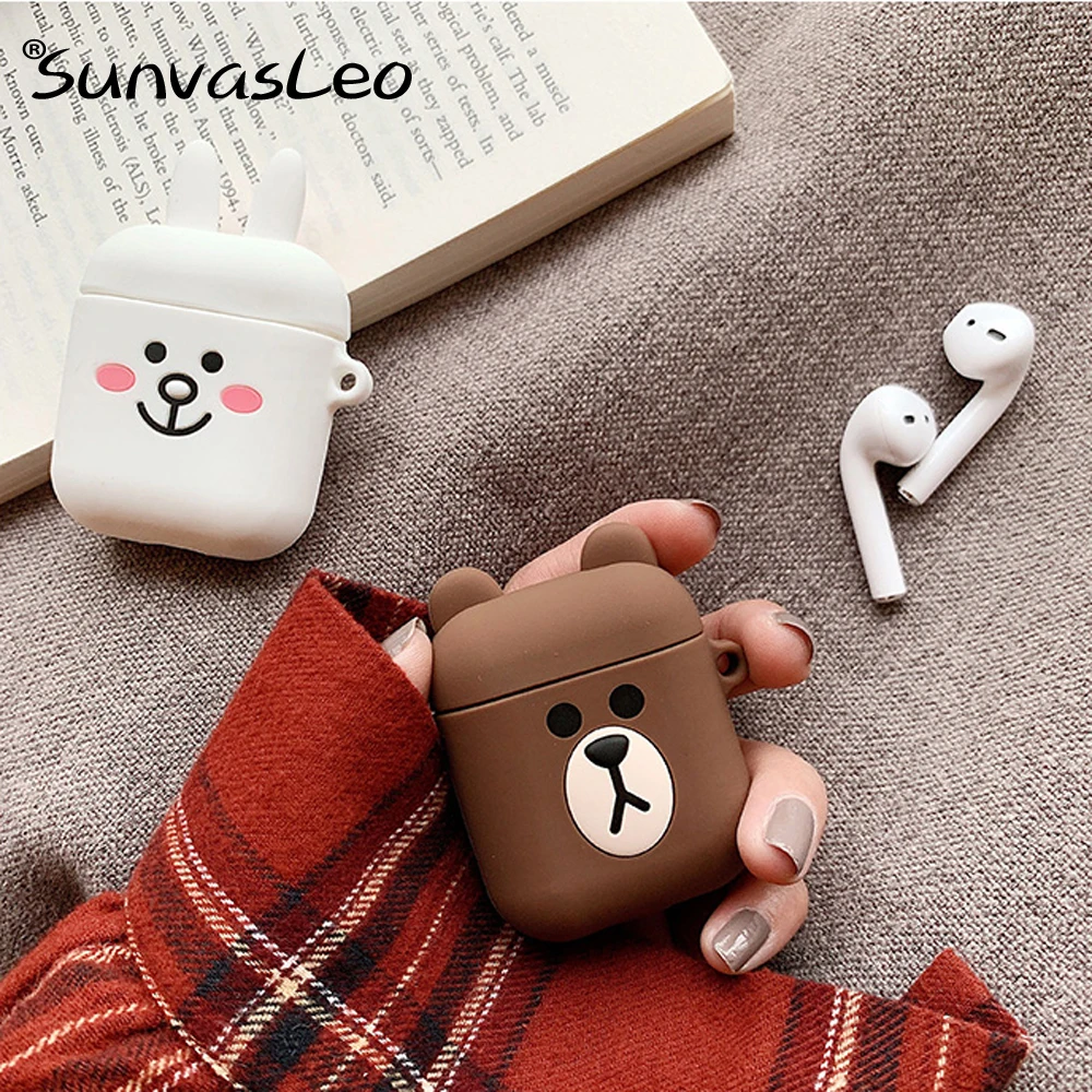 For Apple AirPods Silicone Charging Headphones Cases 3D Cartoon Wireless Bluetooth Earphone Case For Airpods Protective Cover