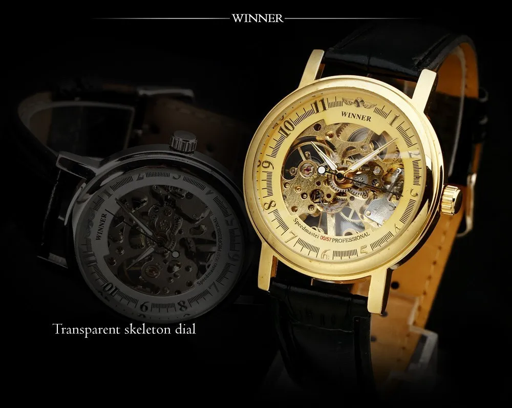 Winner классический светящийся Золотой Скелет случае мужские часы Топ Бренд роскошные механические часы Erkek Saat Reloj Hombre Montre Homme