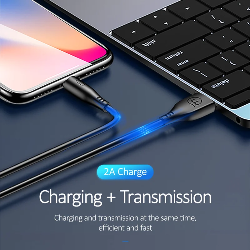 USAMS 3 шт./партия USB кабель для iPhone 11 кабель, 1 м 2A кабель для ...