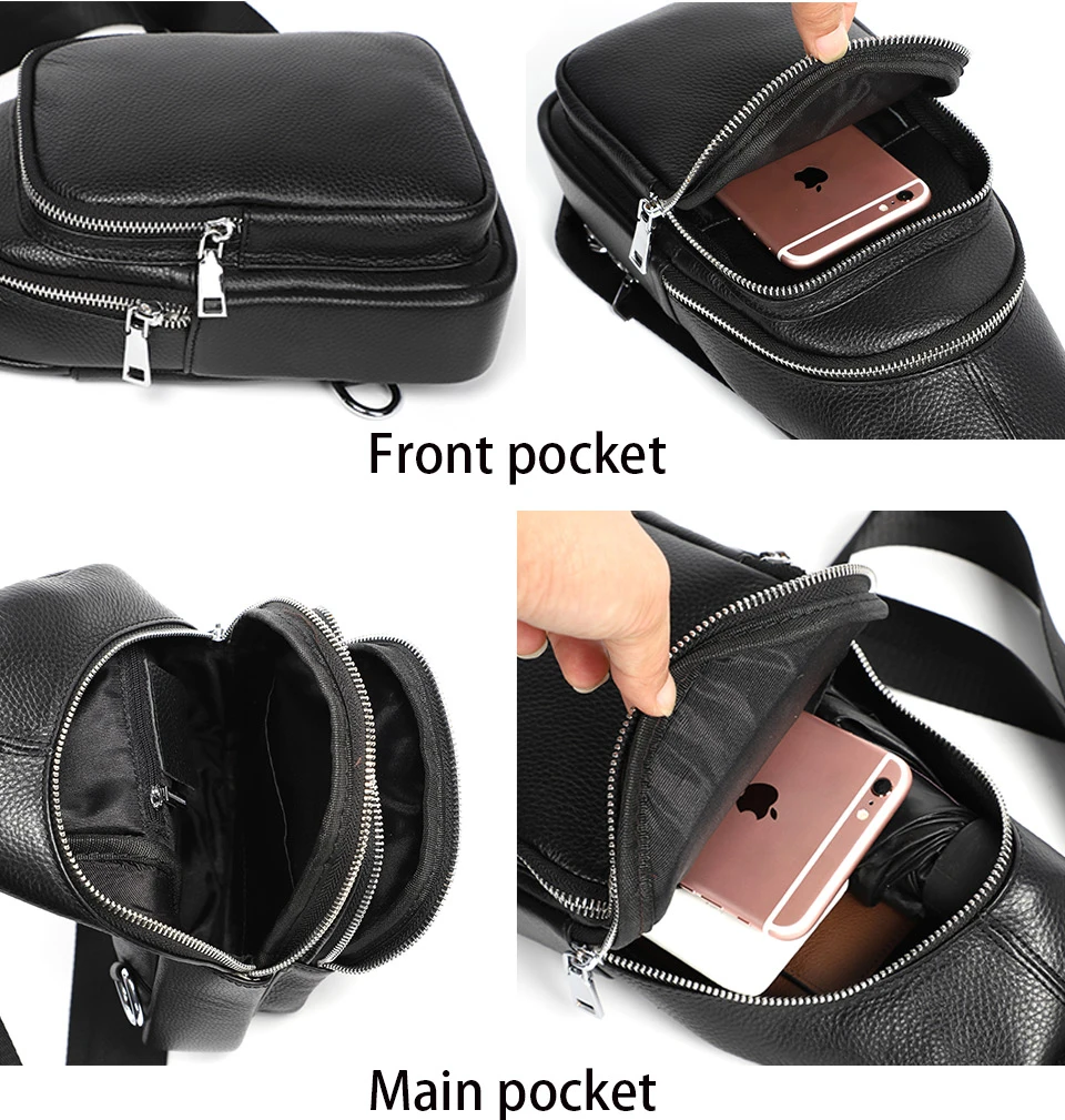 Luensro Мужская нагрудная сумка из натуральной кожи, маленькие сумки на плечо для мужчин, сумки-мессенджеры, водостойкая мужская сумка через плечо