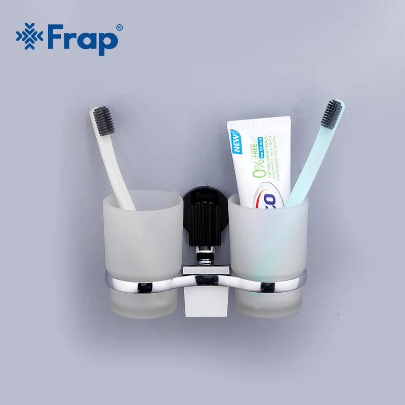 Frap New Colorful Cup Tumbler Holders Double Glass Cup Holders Wall-mount Toothbrush Tooth Bathroom Hardware F3308