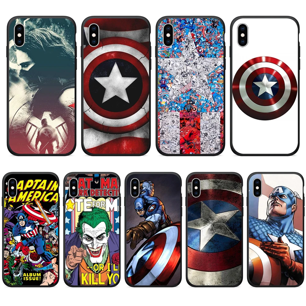 

TPU Phone Case for iPhone x Avengers Silicone Back Cover for 6 6s Plus 7 8 x xs max Phone Cover