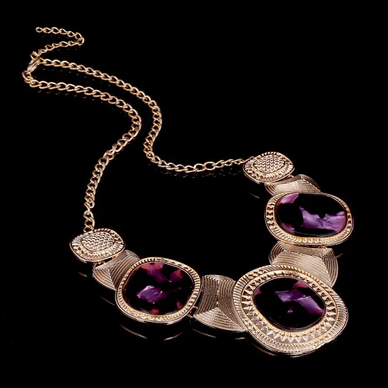 Многоцветное длинное ожерелье-чокер золотое/серебряное/бронзовое покрытое Ретро геометрическим дизайном кулон и ожерелье Этнические женские ювелирные изделия