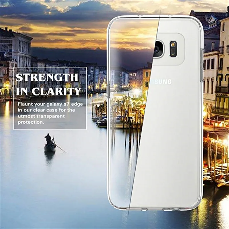 Мягкий прозрачный ТПУ силиконовый чехол для Samsung Galaxy S7 Edge G9350 G935A/P/T задняя крышка