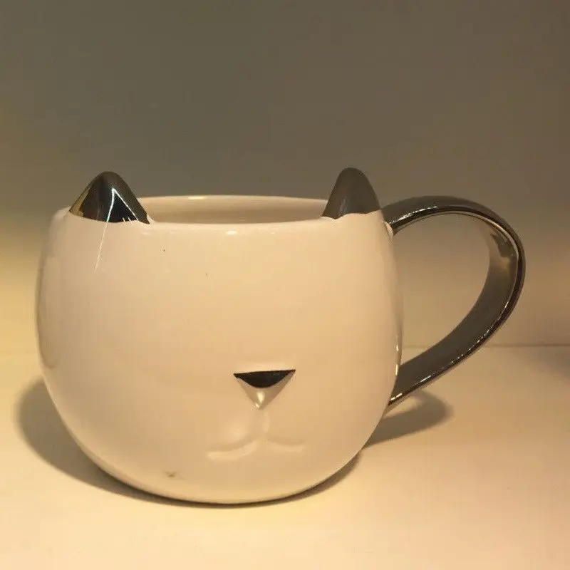 3D Керамическая кружка в виде кота белая/черная керамическая для кофе молока чая 12