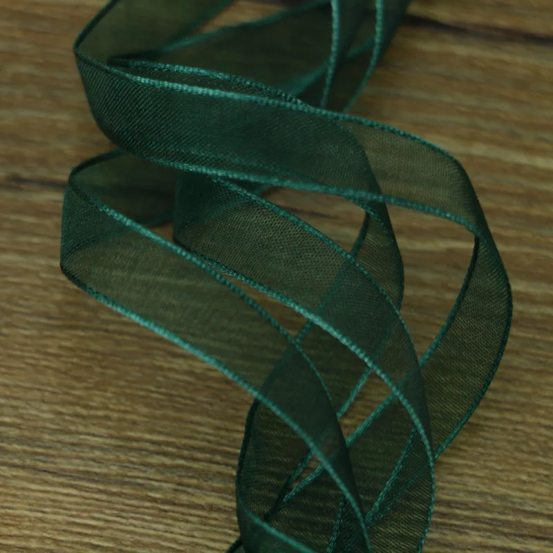 10мм25 Ярд/много шелковой пряжи двухсторонние прозрачные ленты для свадебного украшения подарочная упаковочная лента