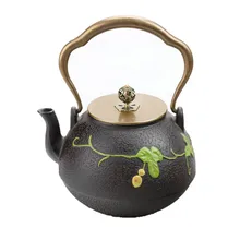 Горячая 1.2L Южный японский чугунный чайник расписанный вручную чайник в виде тыквы хризантемы кунг-фу креативная посуда для напитков