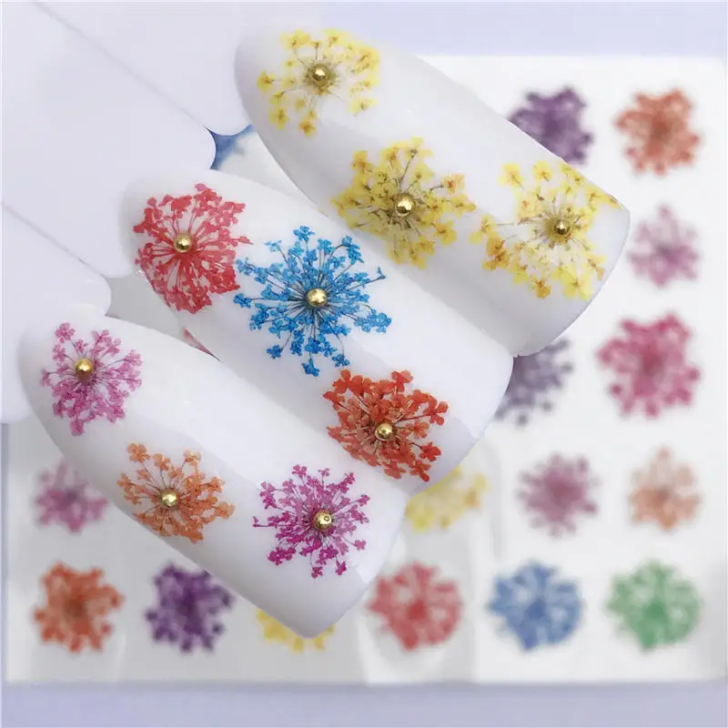 YWK, 1 лист, цветные наклейки для ногтей цветы, переводные наклейки для воды, украшение, мечта, катер, слайдер для Типсы для ногтей «сделай сам»