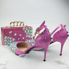 BaoYaFang/женские летние босоножки розового цвета; свадебные туфли с острым носком и ремешком на щиколотке, украшенные кристаллами; обувь под вечернее платье на тонком каблуке для невесты