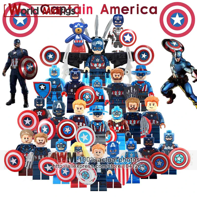 

Single Captain America Figure Marvel Super Hero Hydra Age of Ultron Version Building Blocks Sets Model Bricks Toys