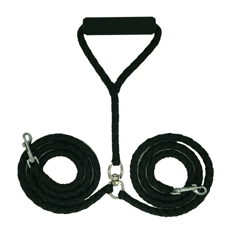 No Tangle Double Dog Leash for Small and Large Dogs Heavy Braided Nylon