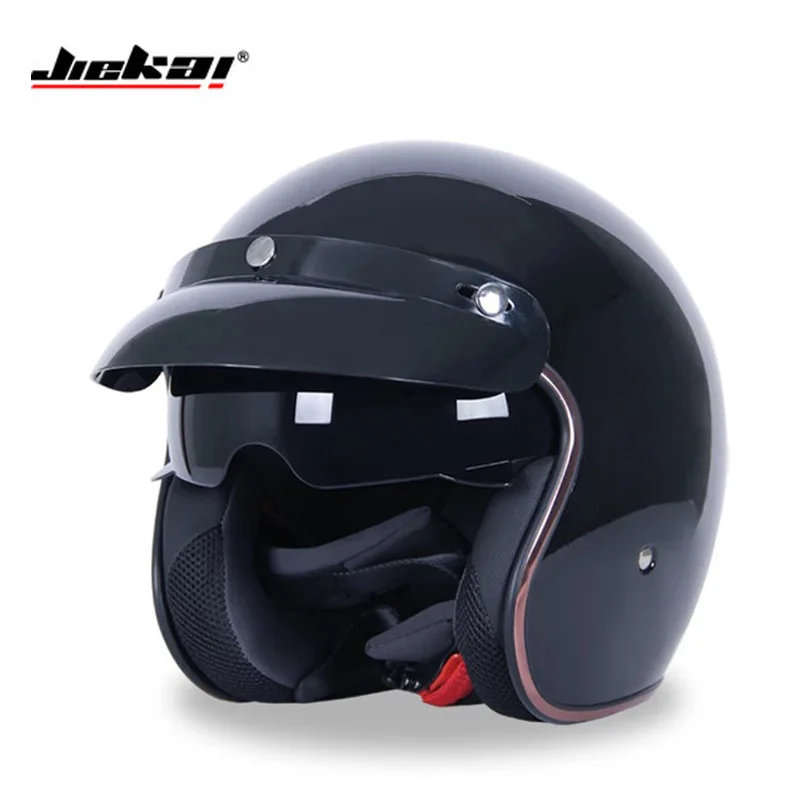 Jiekai Motorcycle font b helmets b font open face DOT retro casque casco de moto jet