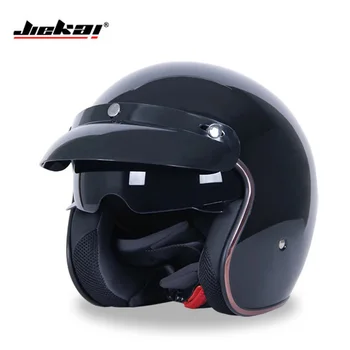 JIEKAI nuevo casco de la motocicleta Vintage Cafe Racer helicóptero Visor Retro casco Moto motocicleta Moto casco para motocicleta JIEKAI nuevo casco de la motocicleta Vintage Cafe Racer helicóptero Visor Retro casco Moto motocicleta Moto casco para motocicleta