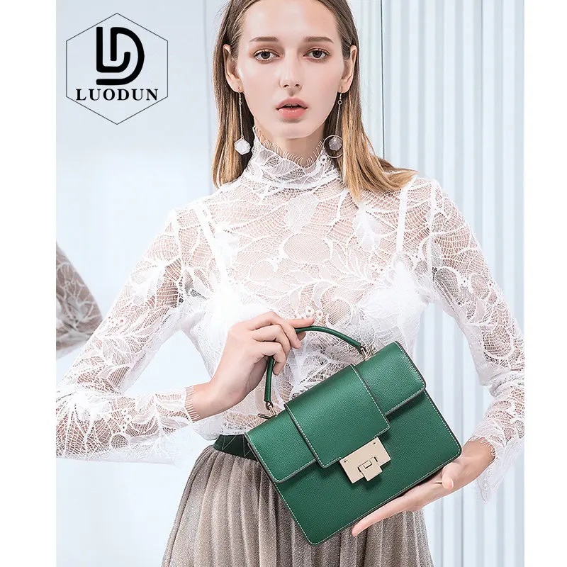 

SENDEFN Brand 2018 Spring New Arrival Women Bag Fashion Split Leather Crossbody Bag Adjustable Strip Green Handbag Preppy Style