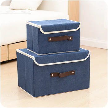 

New High Quality Flax Color Convenient Folding Storage Box Toy Finishing Box Sorting Clothing Bags Storage Bag Box