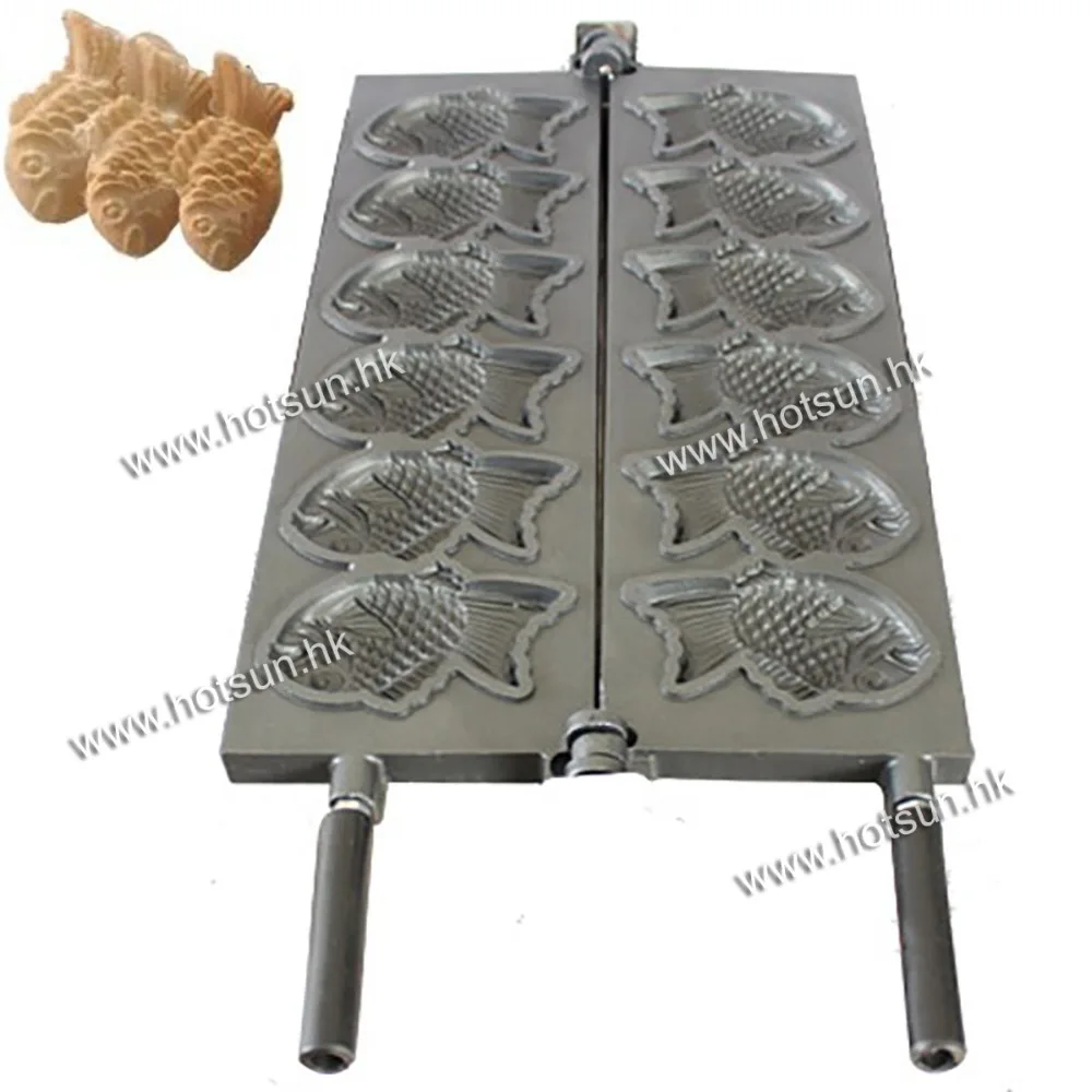 Japanese Fish Cake Taiyaki Mold Plate Pan Iron for 6pcs Fishtaiyaki