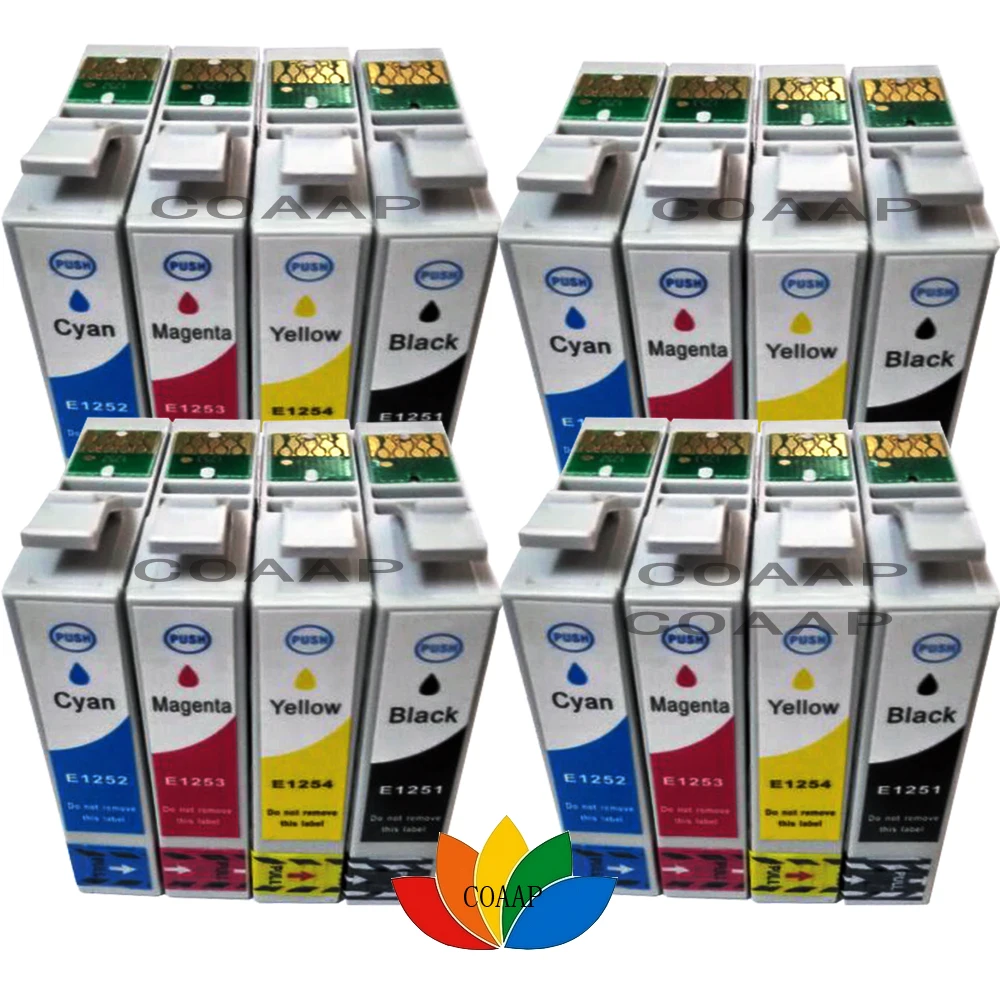 

16 Pack Ink cartridge for Compatible Epson 125 T1251 T1252 T1253 T1254 for Stylus NX130 NX230 NX125 workforce 320 323 325 520