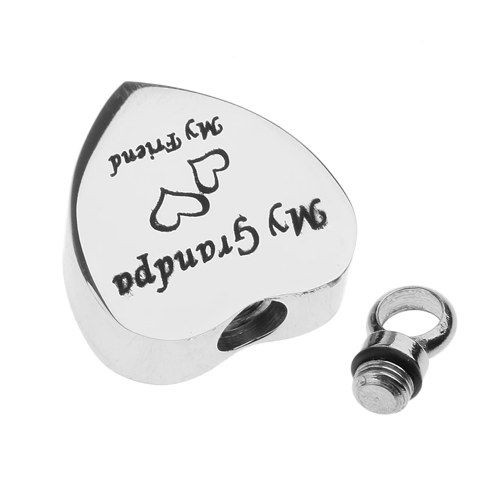 Stainless Steel Cremation My Friend Heart Urn Pendant Keepsake Memorial Charms Jewelry Fit Pendant