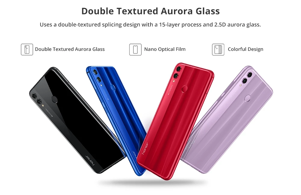 honor 8X global rom, 6,5 дюймовый экран, батарея 3750 мАч, двойная задняя камера 20 МП, Android 8,2, многоязычный смартфон