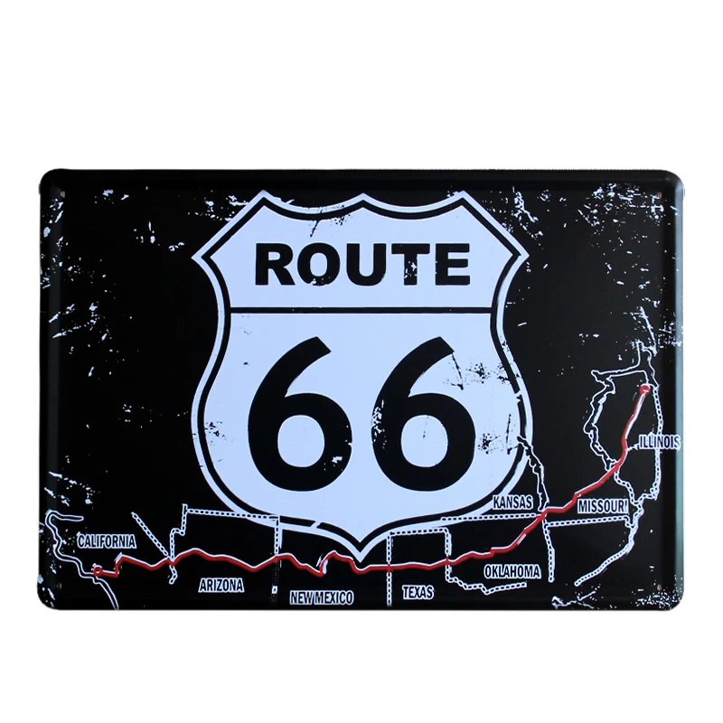 [ Route 66 1 ] Vintage Home Decor Tin Signs Shabby Chic Plaque Metal Decorative Sign Placas Decorativas De | Дом и сад