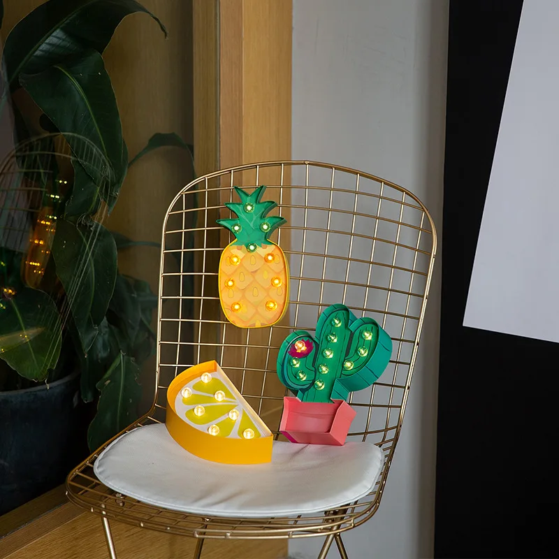 Lanpulux Экологически чистая бумажная фруктовая Ночная лампа мороженое попугай декоративный кактус лампа окно дисплей моделирование огни фотографии реквизит