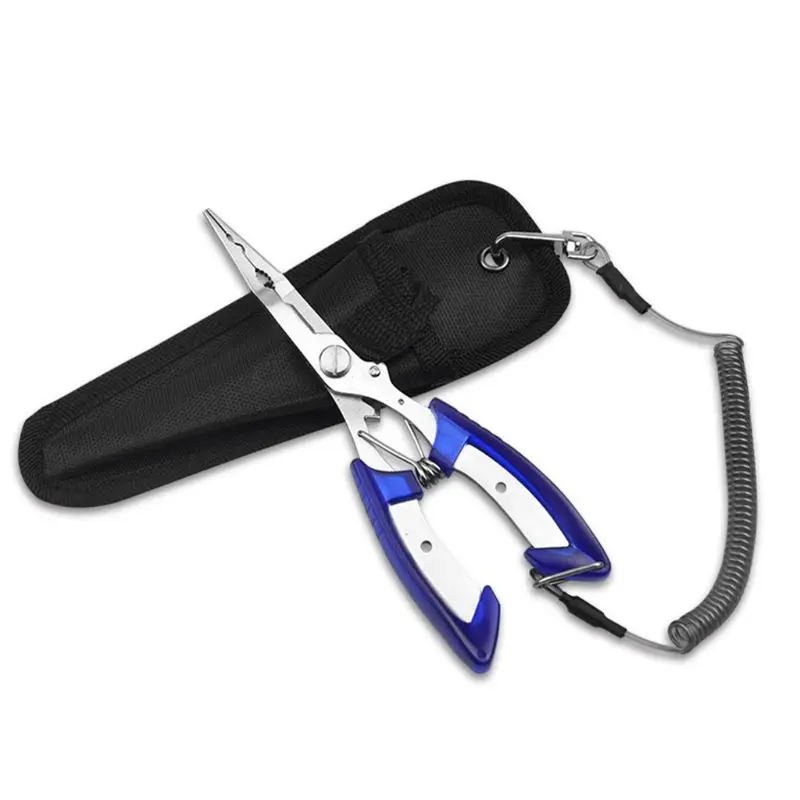 

Fee shipping 6.5" Fishing Pliers Split Ring Hook Remover Scissors Grips Fish Tackle Multi-purpose Fishing Pliers