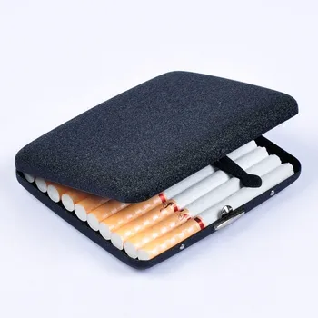 

Fashion Black Frosted Cigarette box metal (hold 20 pcs) Cigarettes case cigarette cases Cigarette Accessories