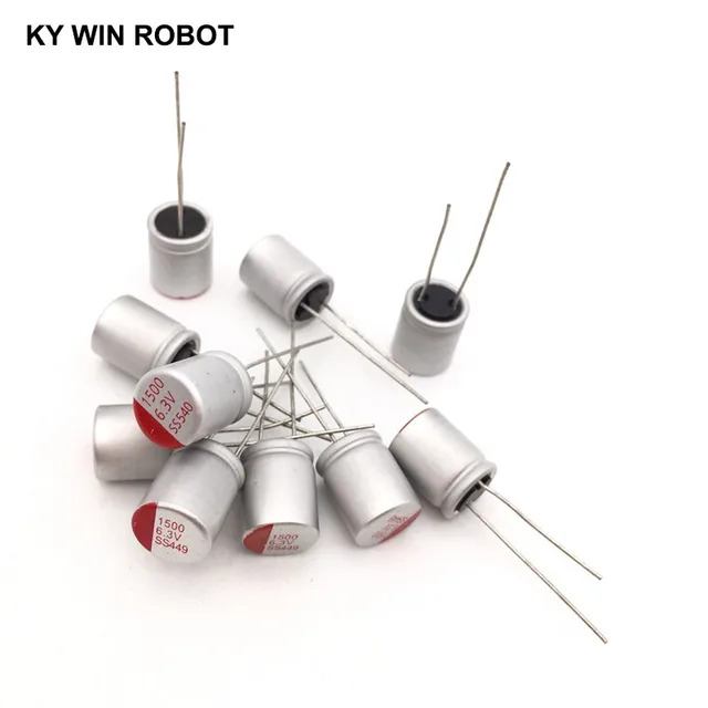 最も信頼できる 6.3v1500uf 10*13ソリッド電解コンデンサ1500uf 6.3v 10x13mm PassiveComponents