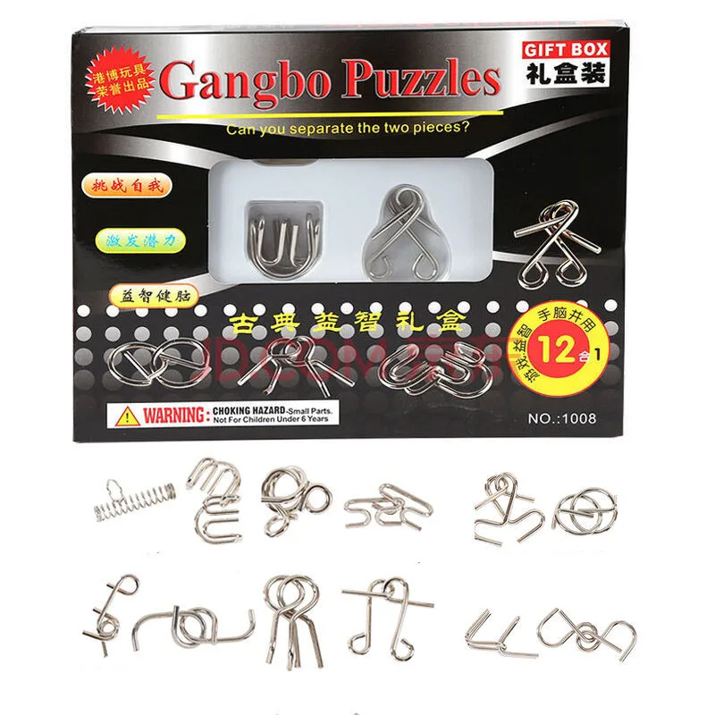 IQ Test Mind Game Toys Brain Teaser Metal Wire Puzzles Magic Trick Toy