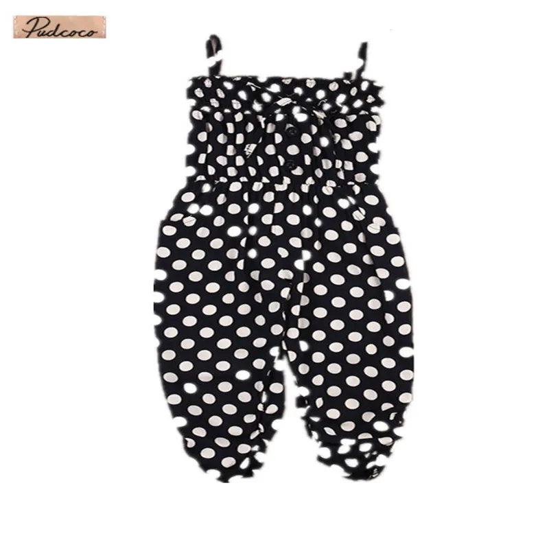 Summer Baby Romper Kids Girl Baby Girls Sleeveless Dots Black Casual