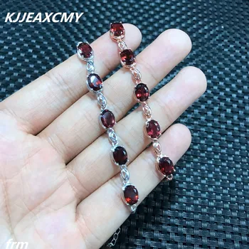 

KJJEAXCMY Fine jewelry 925 silver inlay natural garnet female Bracelet hot sale process, take pictures in kind