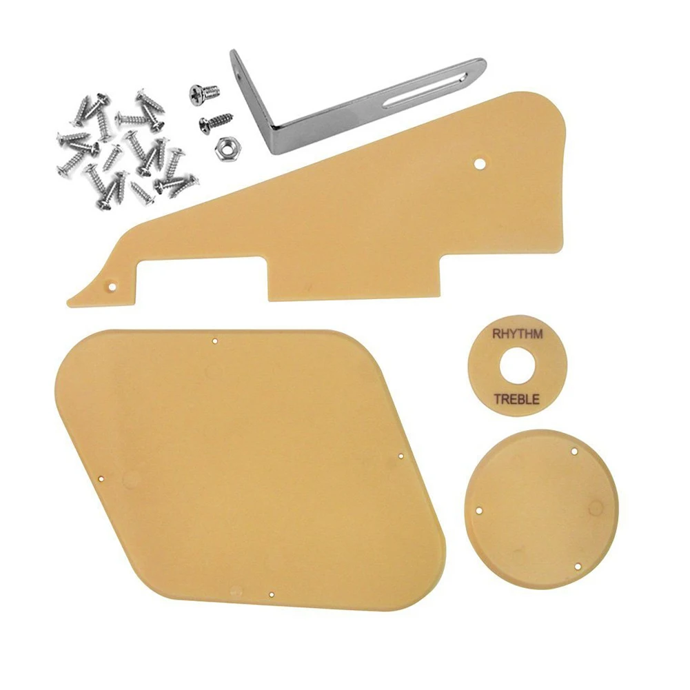 

HOT-1set Cream Pickguard /Cavity /Switch Covers/Pickup Selector Plate /Bracket/Screws for LP Style Guitar Replacement