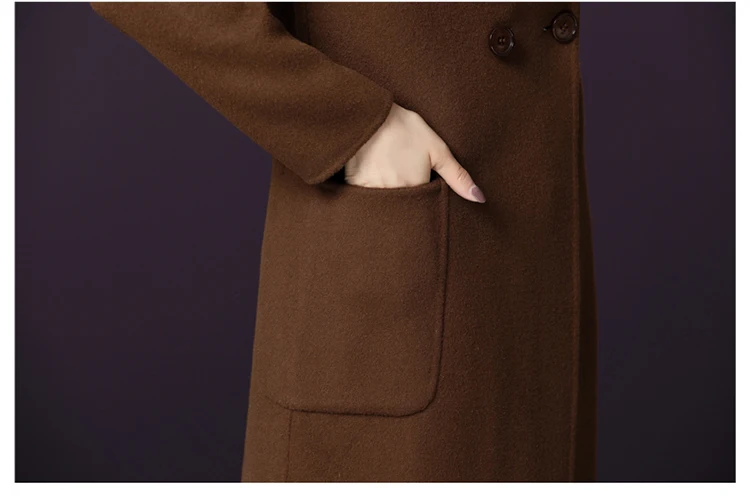 Middle Aged Women Winter Long Wool Coats And Jackets For Female 2018 Elegant Overcoats Wool Outwear Jacket Button Pocket AS071 (24)