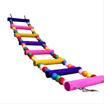 

AsyPets Pet Climbing Ladder Biting Wood Brick Toys with Hanging Rope for Bird Parrot Supplies