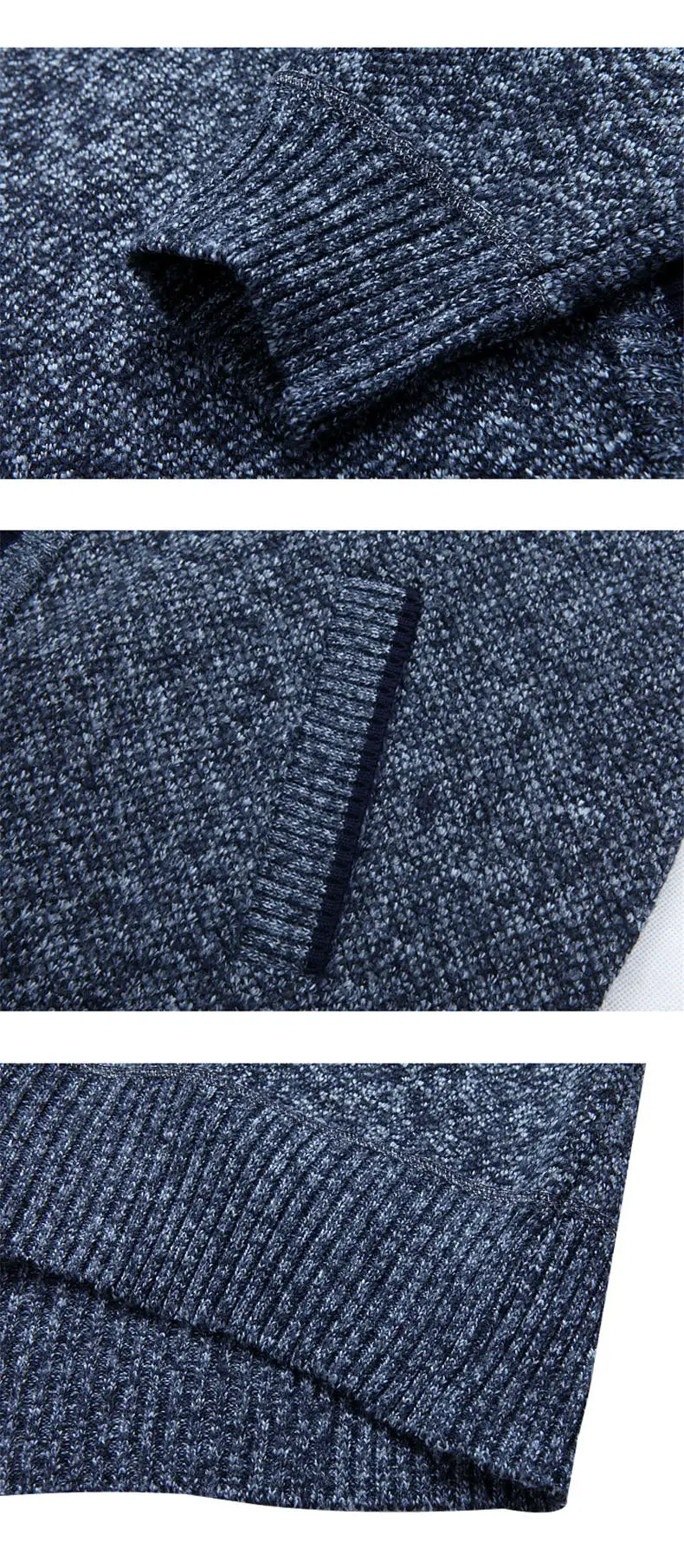 2019 Thick Cashmere Combine Brand Sweater Men Cardigans Slim Fit Full Zipper Knitwear Warm Korean Style Fashion Clothing Male 09