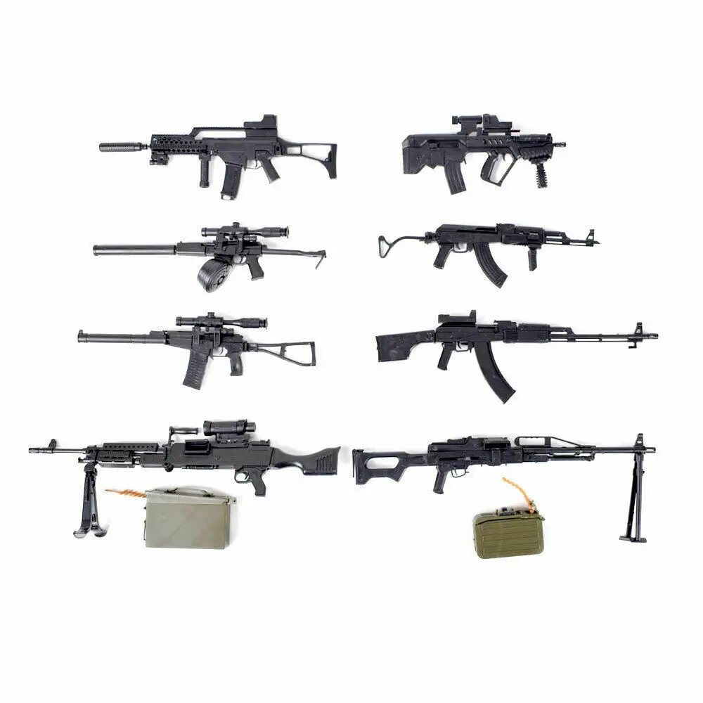 SWAT 1/6 Scale World Gun Assemble Model RPK74 M240 PKP Tavor G36KSK 9A-91 AK47/AKM ASVAL Rifle Machine Gun Model Puzzles Block