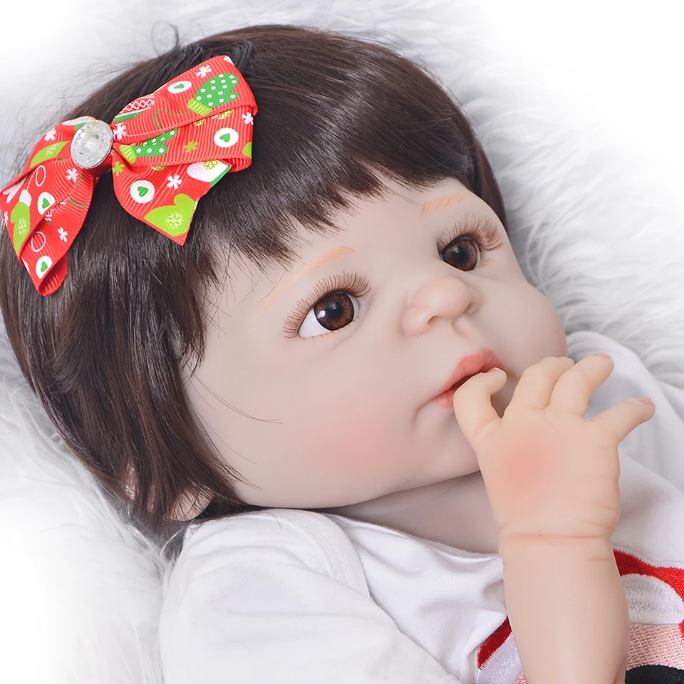 

Reborn baby dolls 23"57cm full silicone reborn girl dolls toys kids birthday gift bebe boneca reborn corpo de silicone inteiro
