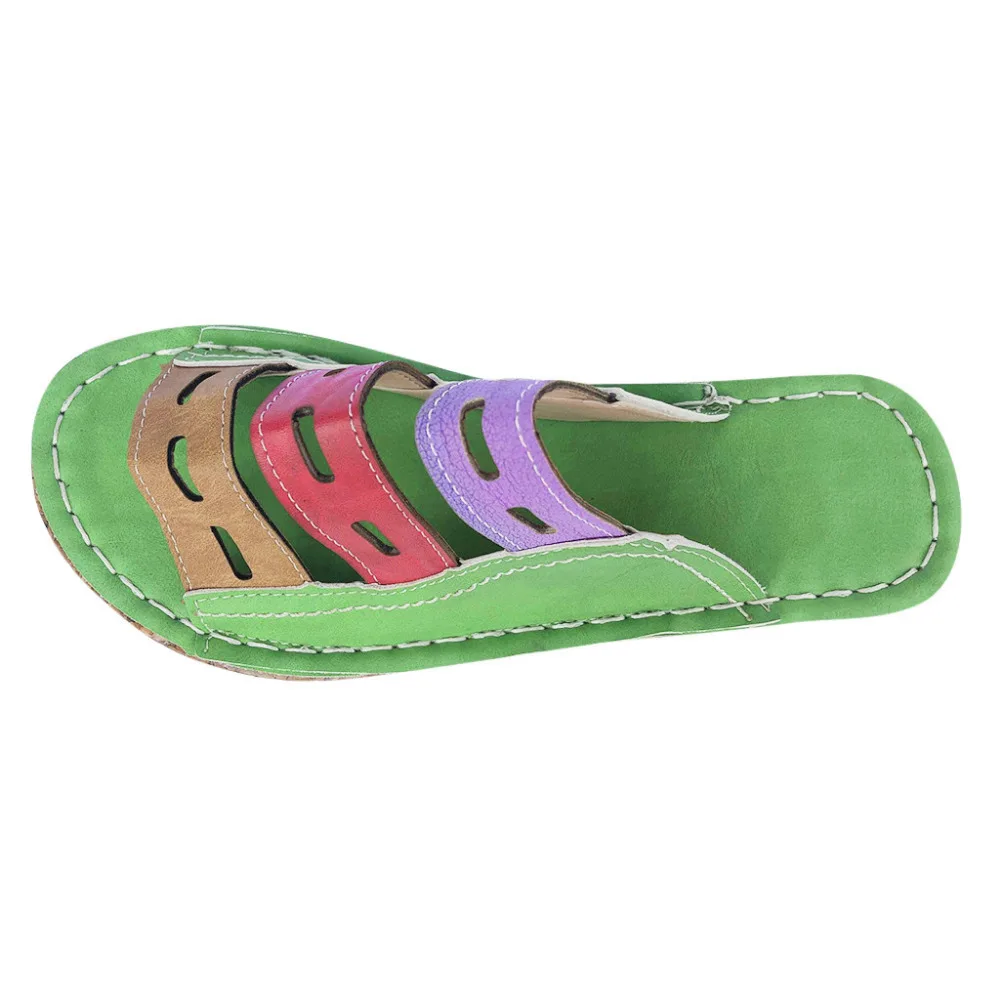 2019 Women's fashion plus size gladiator sandals ladies casual wedge with color matching platform sandals slippers 40J2 (14)