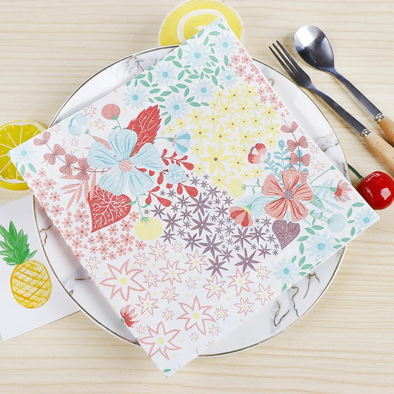

20Pcs/lot New Color Printed Napkin Wedding Paper Napkins For Decoupage Birthday Party Decorations Kids Boy/Girl