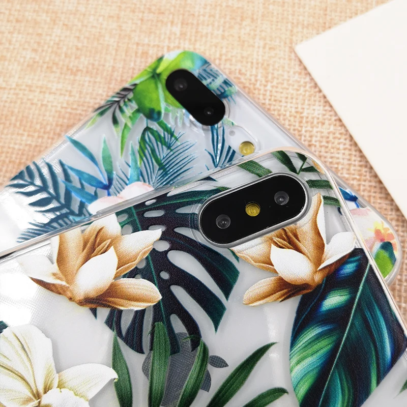 Retro Summer Leaf Case For iPhone X XS 6 6s 7 7plus 8 8plus XR XS Max Soft TPU Silicon Cases Color Leave Print Back Cover Retro Summer Leaf Case For iPhone X XS 6 6s 7 7plus 8 8plus XR XS Max Soft TPU Silicon Cases Color Leave Print Back Cover