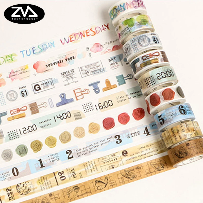 

15-60mm Time series Series Set washi tape DIY decoration tape scrapbooking masking tape adhesive tape label sticker stationery